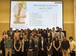 Students participating in the 2025 Summer Science Institute pose at the Symposium, which was the culmination of 10 weeks of hands-on summer research and discovery.